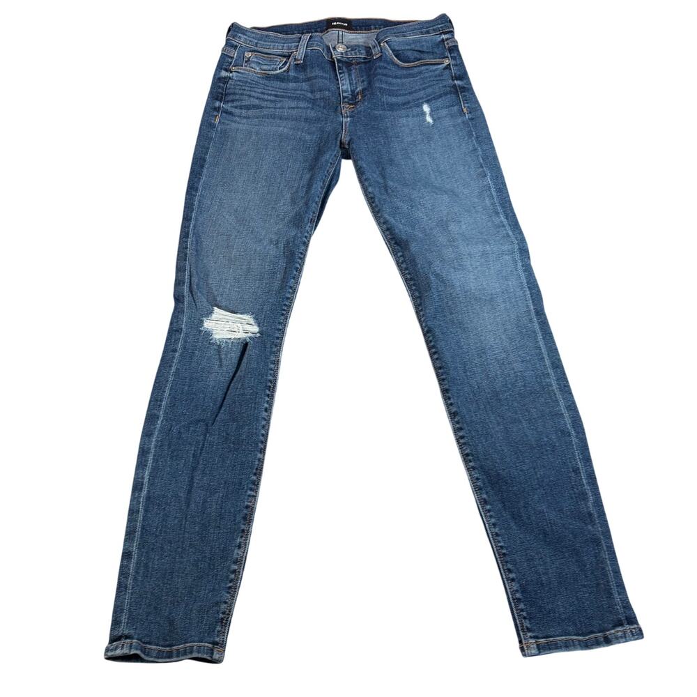 Hudson womens Nico midrise ankle super skinny jeans. Size 28. mild distress